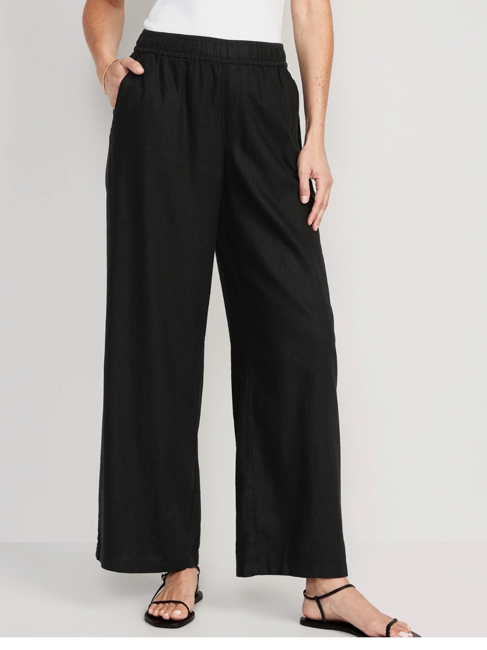 Old Navy High-Waisted Linen-Blend Wide-Leg Pants for Women